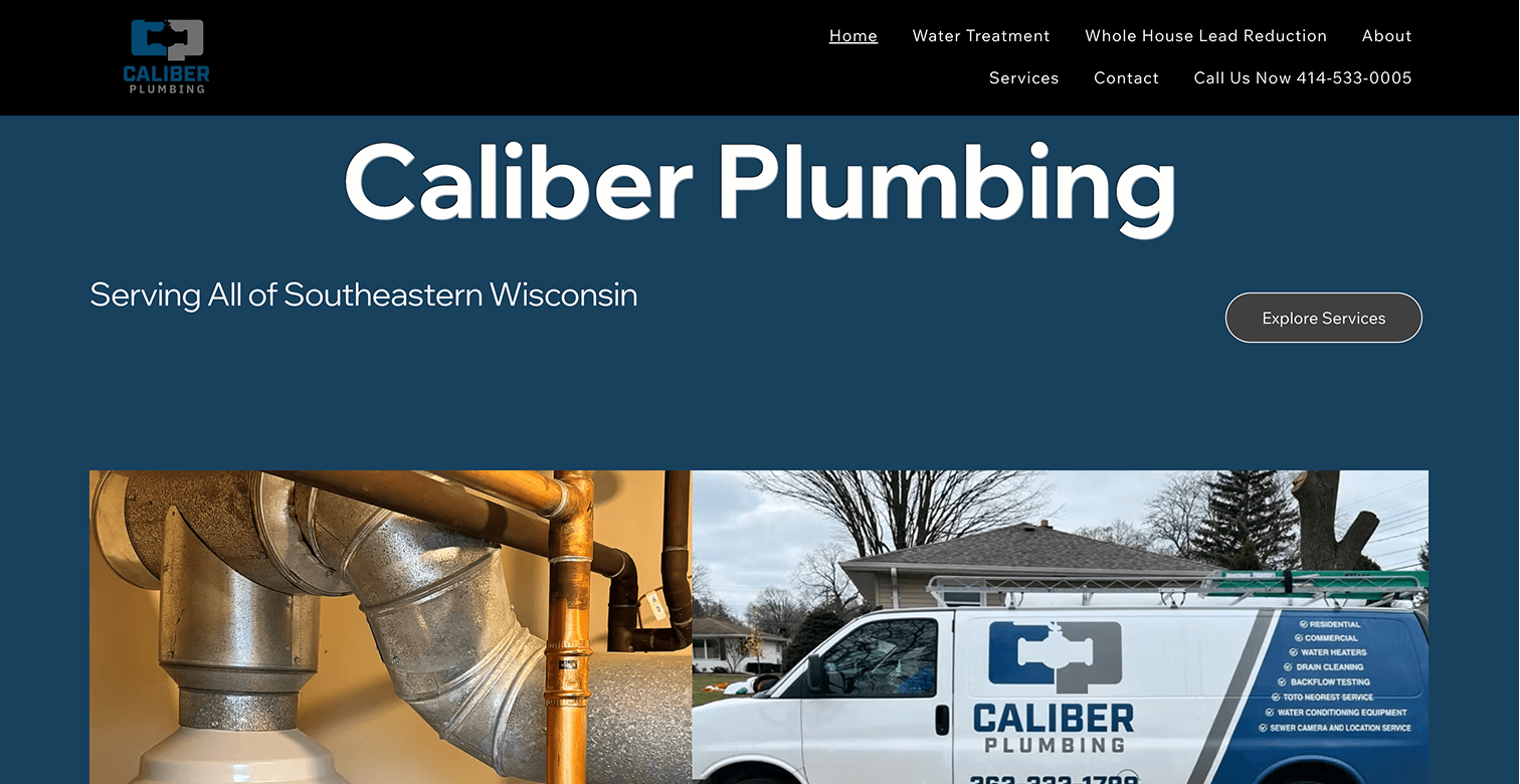 A generic small business website with no clear offer or call to action